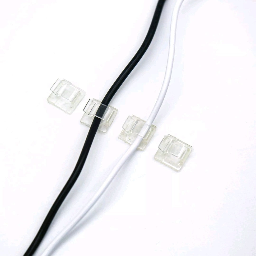 TRIXES 50PCS Cable Clips - Self Adhesive Clear Plastic Clips for Wires