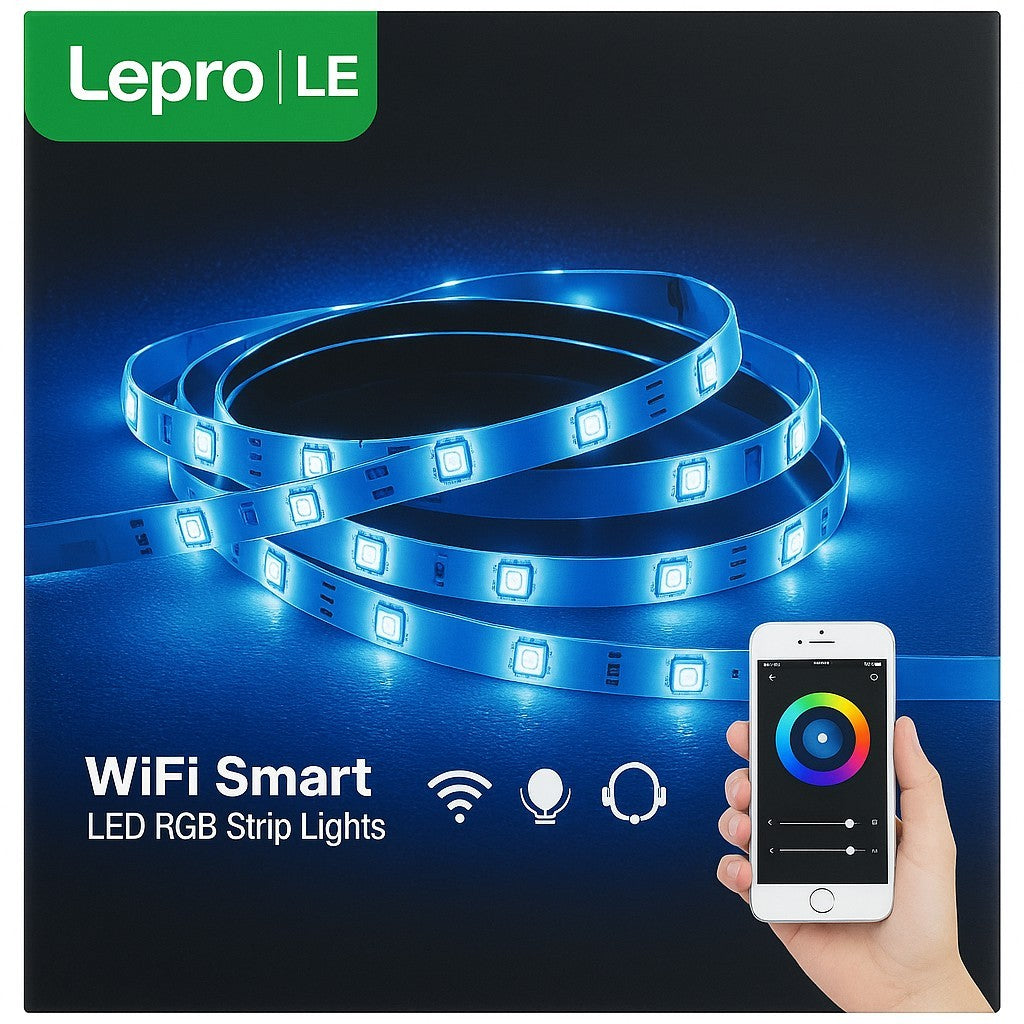 Lepro 5m WiFi Smart LED RGB Strip Lights IP65 Alexa Google Assistant Control New