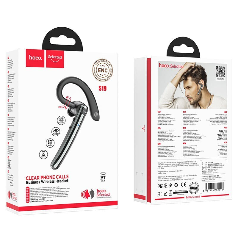Business Wireless Bluetooth headset Hoco “S19 Heartful” ENC noise cancelling,
