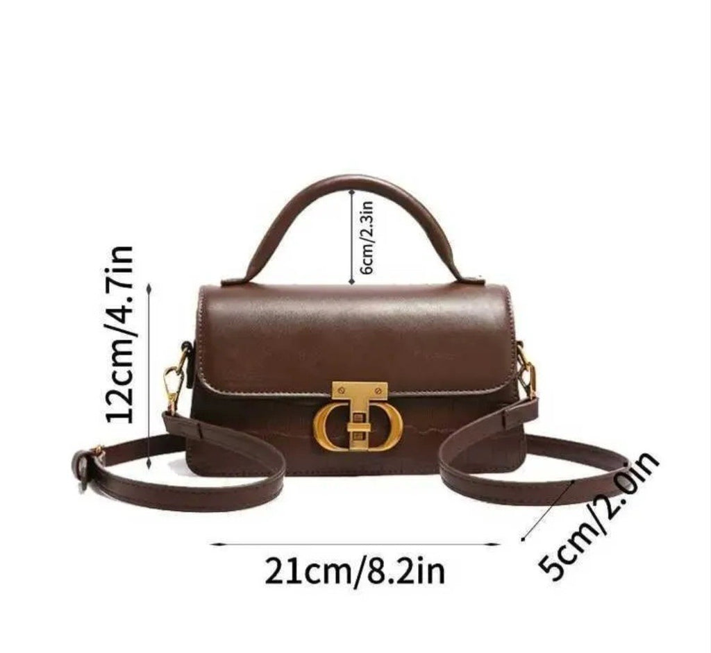 Small Leather Armpit Bag for Ladies Strap Shoulder Crossbody Vintage Bag COFFEE