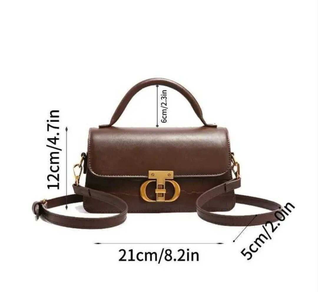 Small Leather Armpit Bag for Ladies Strap Shoulder Crossbody Vintage Bag COFFEE