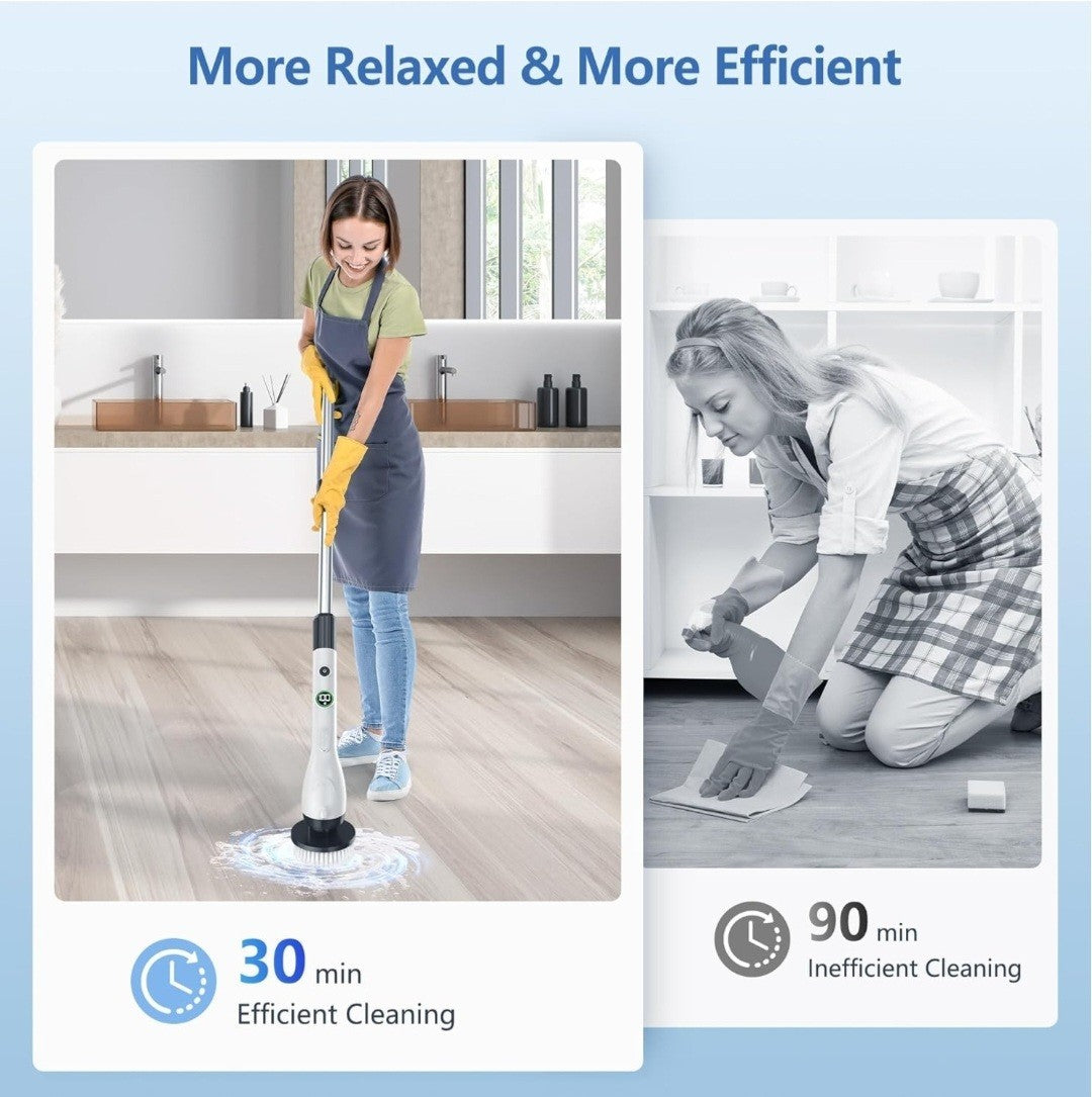 Electric Spin Scrubber, Cleaning Brush with 8 Brush Heads, A12 30W