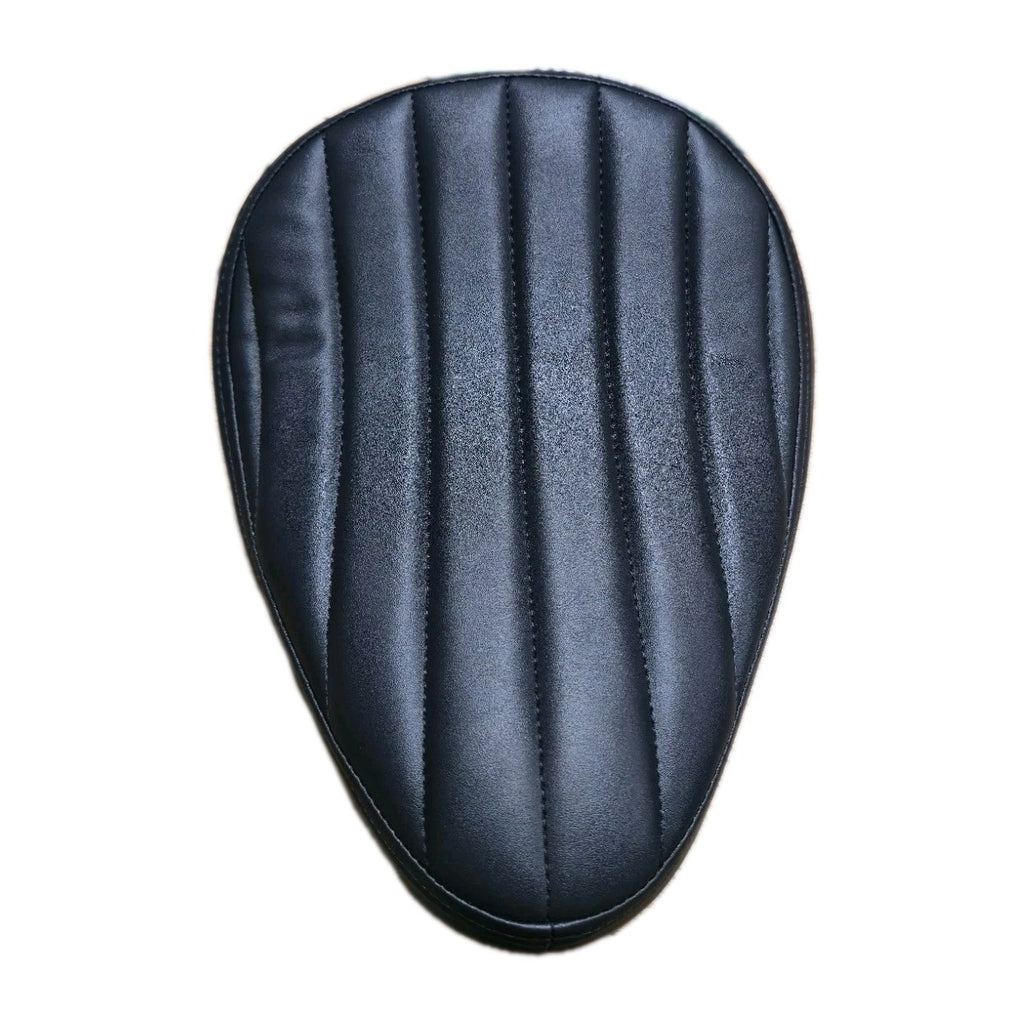 Motorcycle Leather Solo Seat - Black Tuck n Roll New For Motorbike 