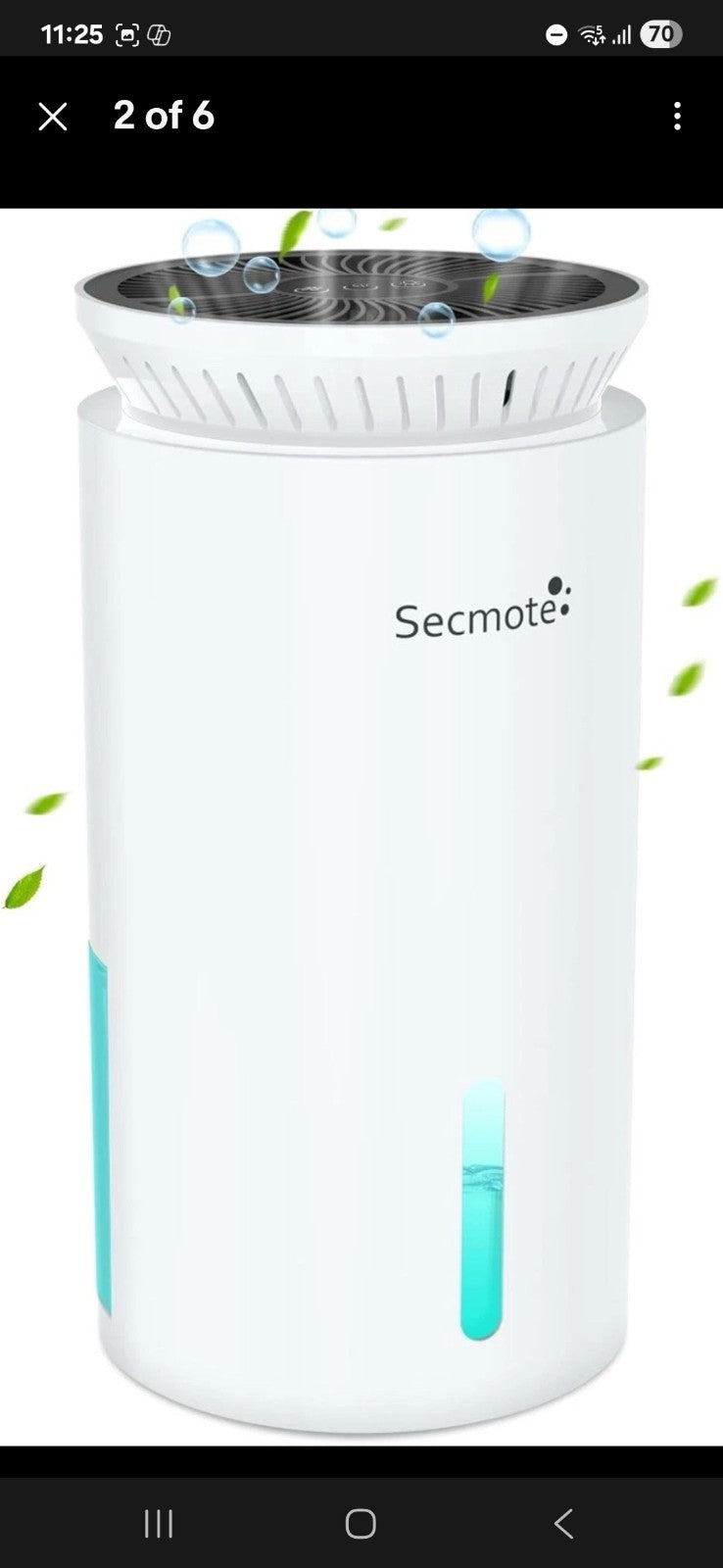 Secmote Dehumidifiers for Home, 800 Sq.ft Quiet Dehumidifier, 1850ML Portable Sm