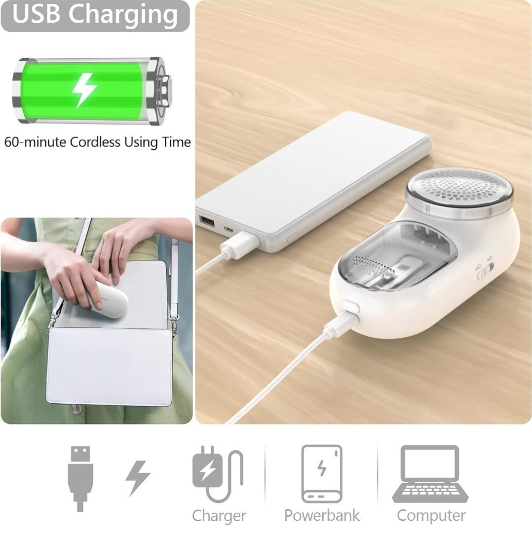 Homeasy 2-in-1 Fabric Lint Remover Electric Shaver & Brush | Bobble Defuzzer