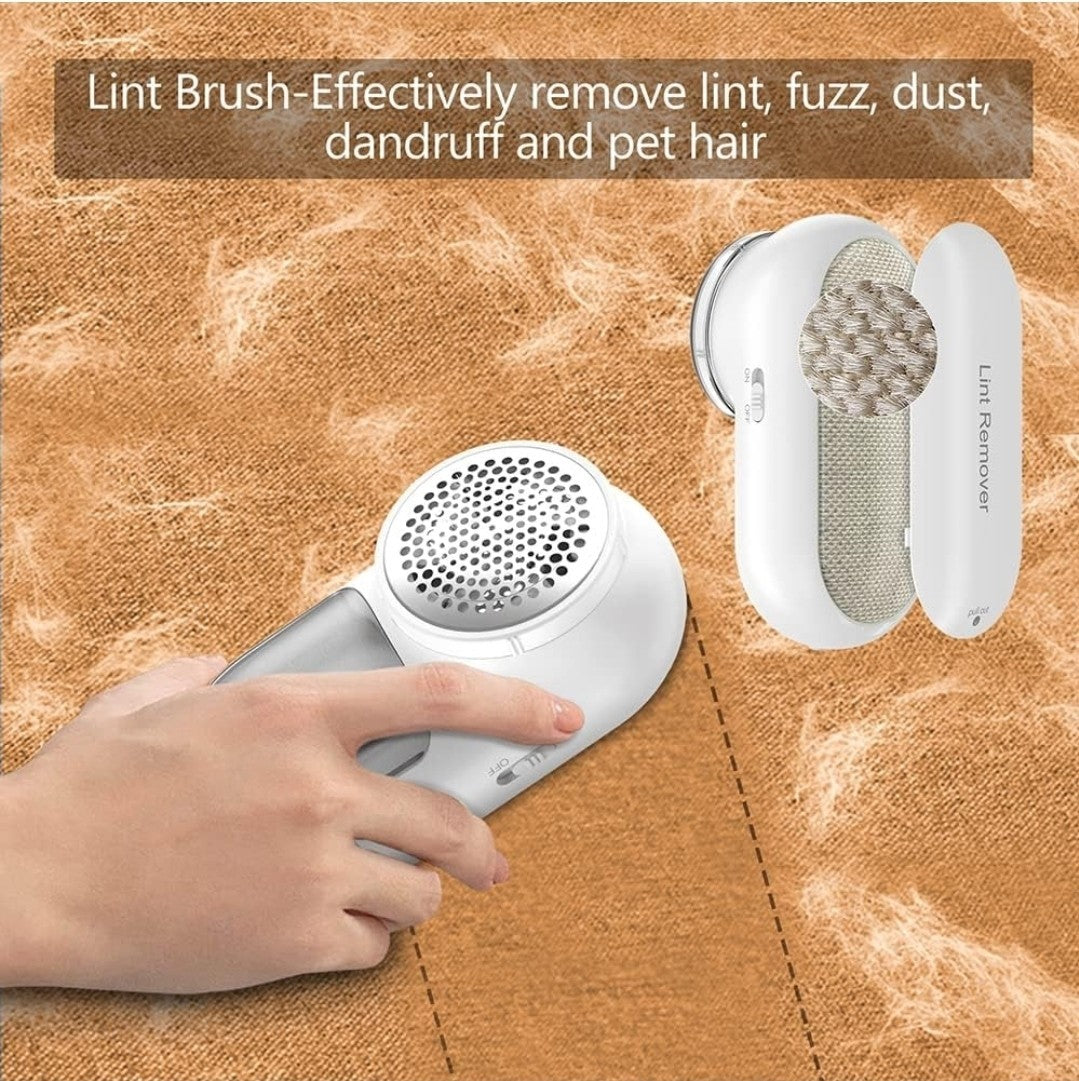 Homeasy 2-in-1 Fabric Lint Remover Electric Shaver & Brush | Bobble Defuzzer