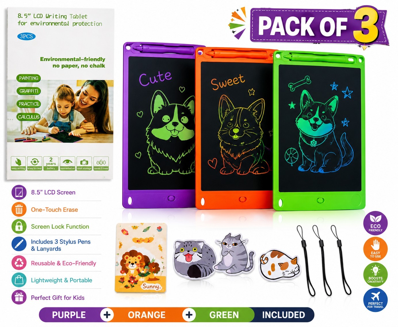X3 Electronic Digital LCD Writing Tablet Drawing Board Graphics Kids Gift Fun UK
