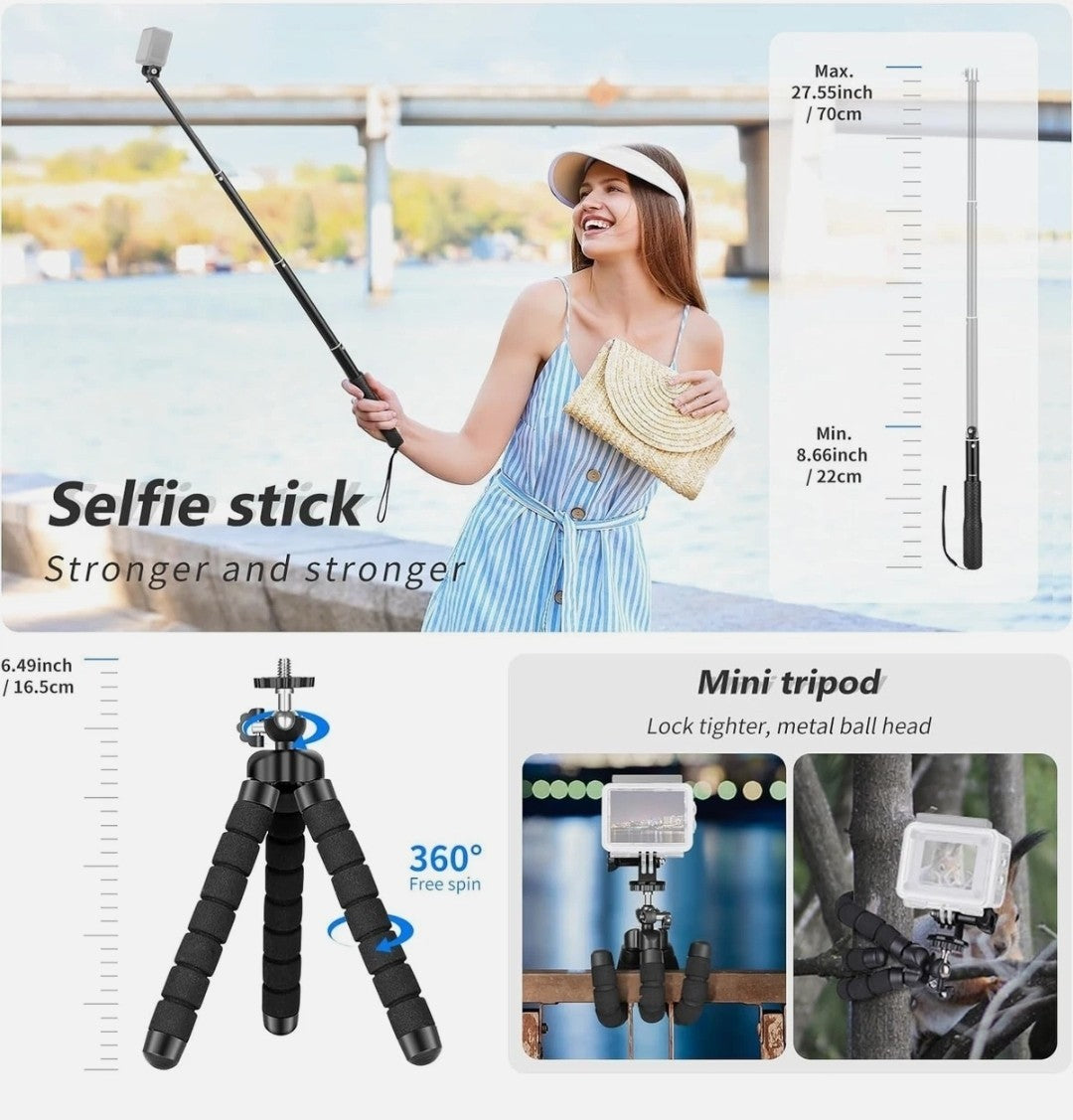 50-in-1 Action Camera Accessories Kit for GoPro Hero 12 11 10 9 8 7, Max, Fusion