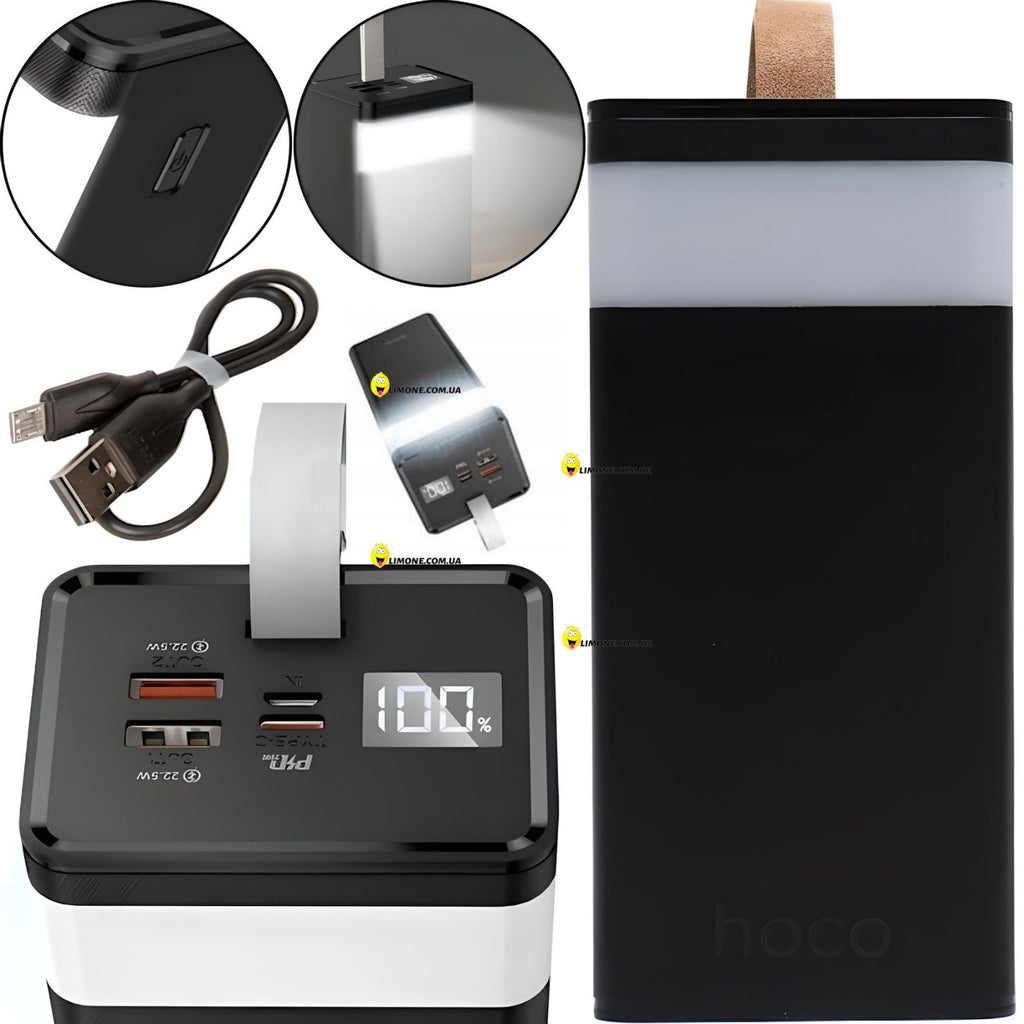 Hoco Super Fast Power Bank 40000mAh 4 Output, Micro / Type-C Input,Type-c Output