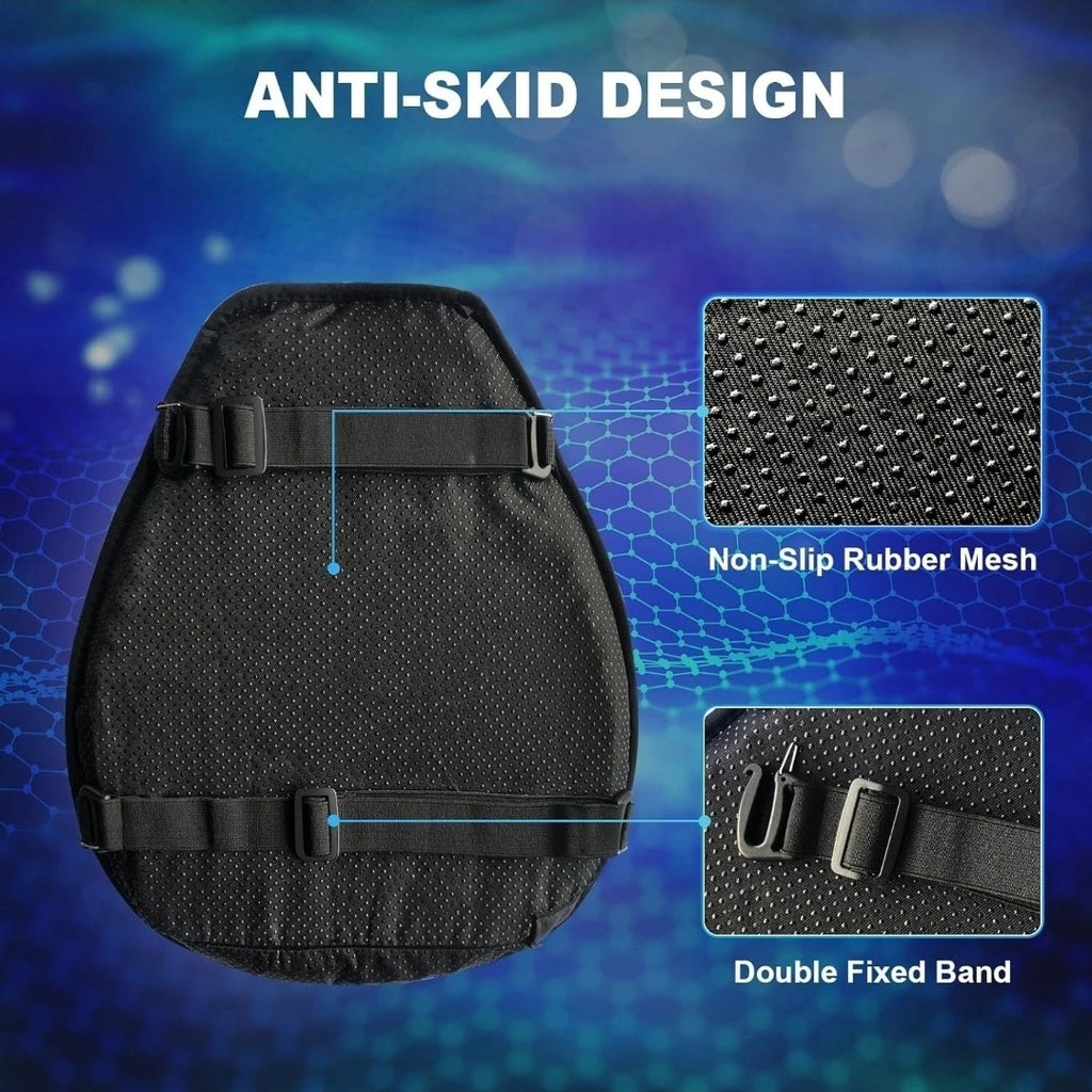 Motorcycle Seat Cushion Pillow With Gel Insert – Anti-Slip Shock Absorbing Pad