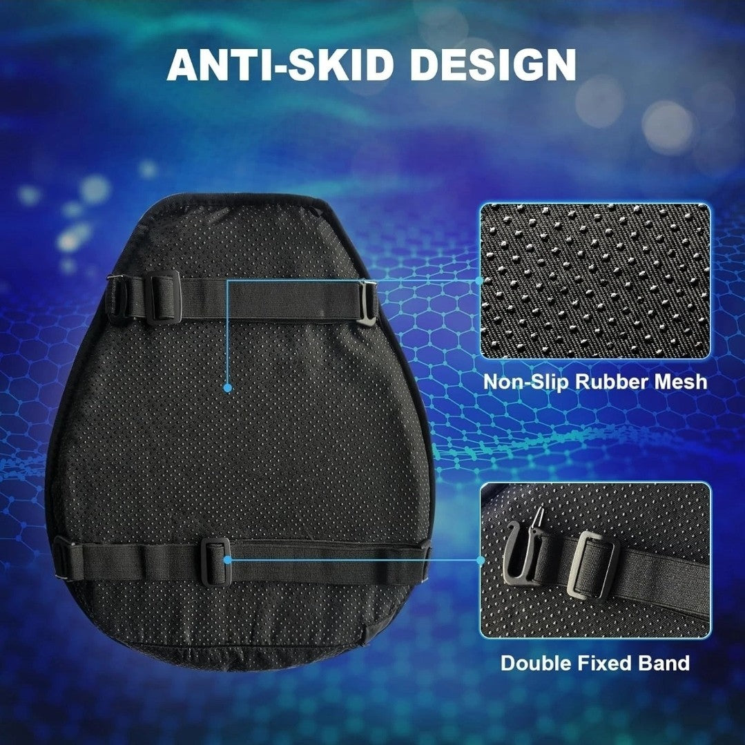 Motorcycle Seat Cushion Pillow With Gel Insert – Anti-Slip Shock Absorbing Pad