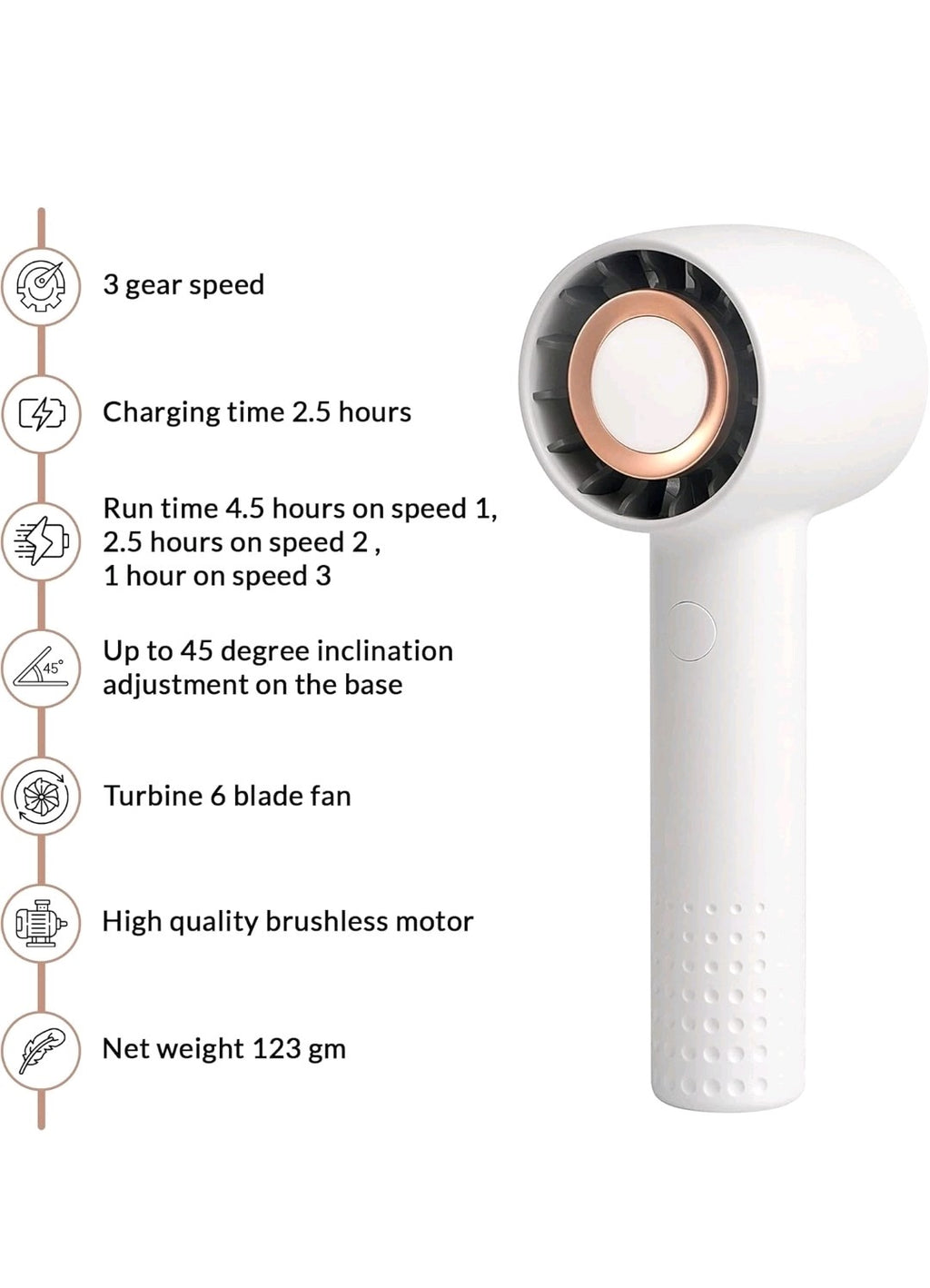 Portable Pocket Size Mini Handheld Rechargeable Fan In Blue  Indoor-Outdoor-Home