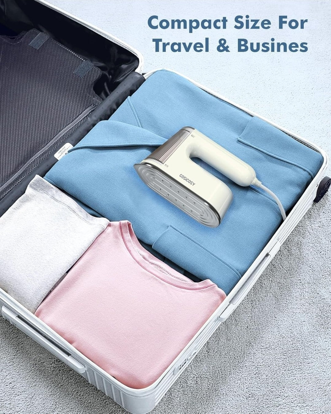 Cosicosy 2-in-1 Handheld Clothes Steamer & Iron 1200W Portable Travel Garment