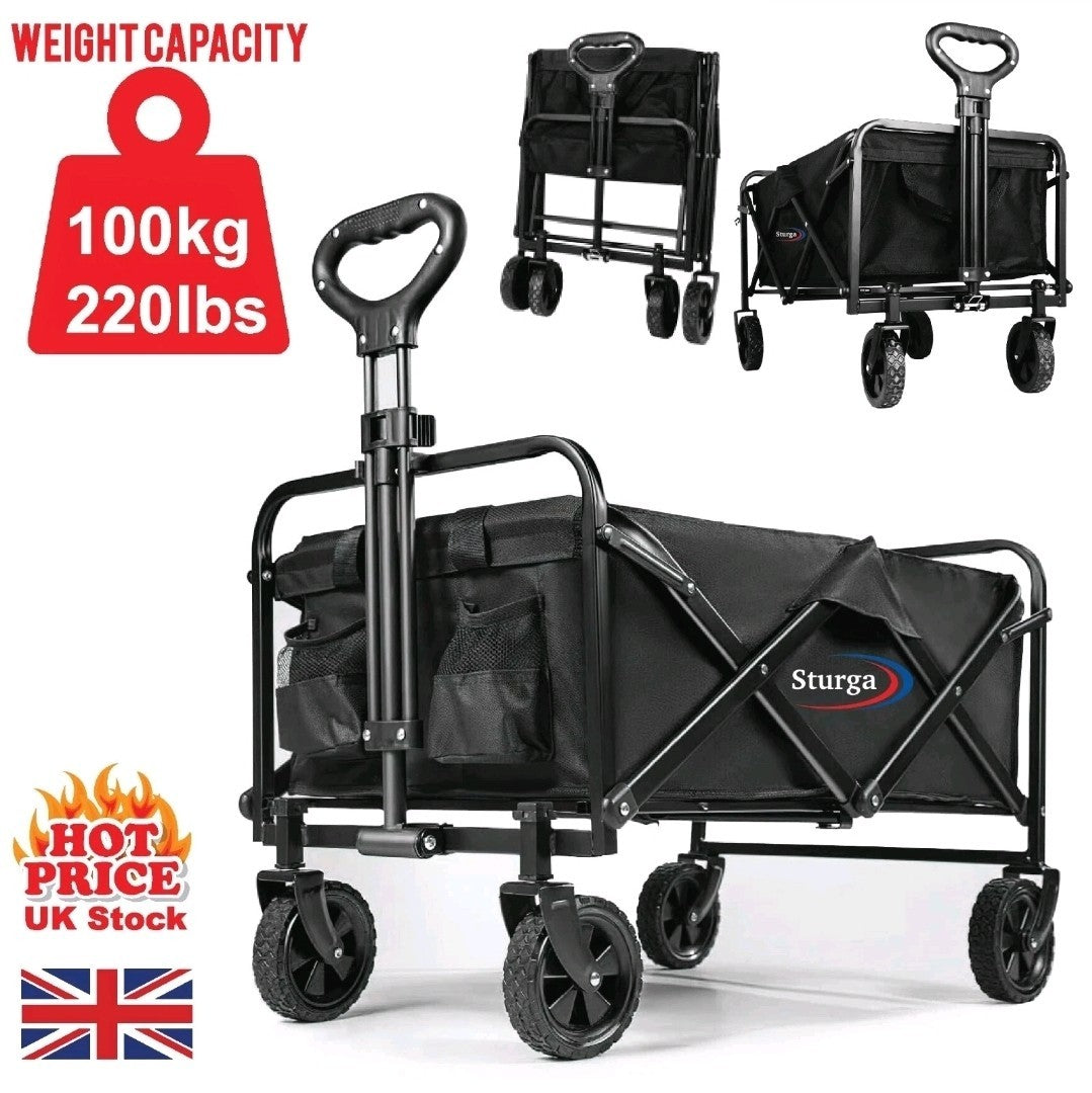 Heavy Duty Foldable Camping Outdoor Garden Trolley Cart Wagon Truck Wheelbarrow