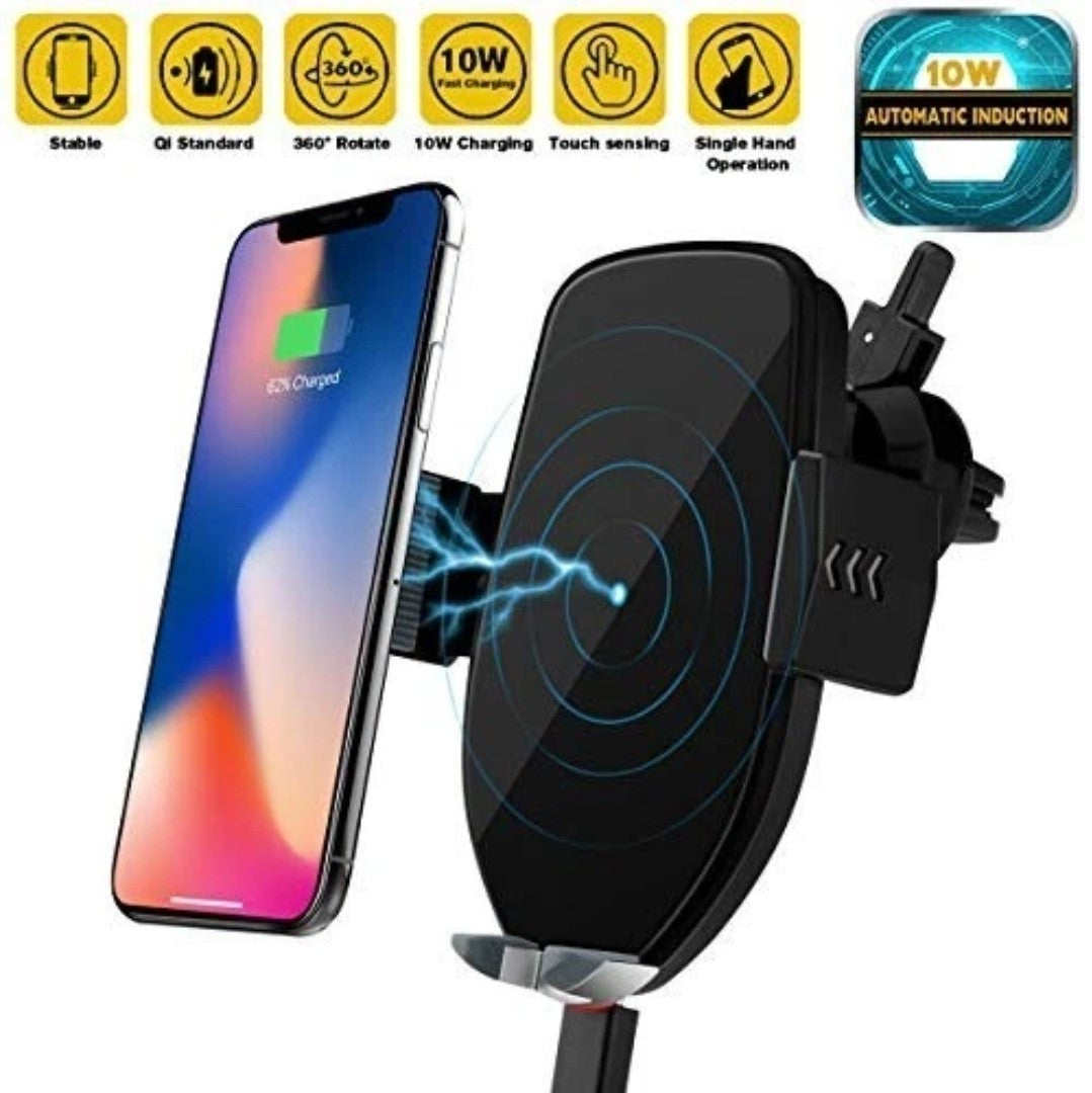 Wireless Charging Car Phone Holder Windscreen & Air Vent  Automatic Clamping