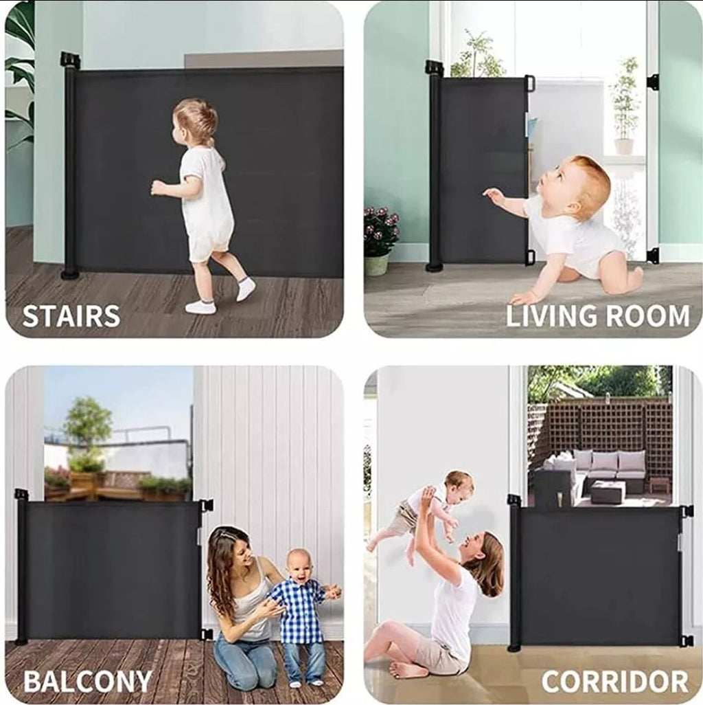 Retractable Pet Dog Gate Safety Guard Folding Baby Toddler Stair Isolation 180cm