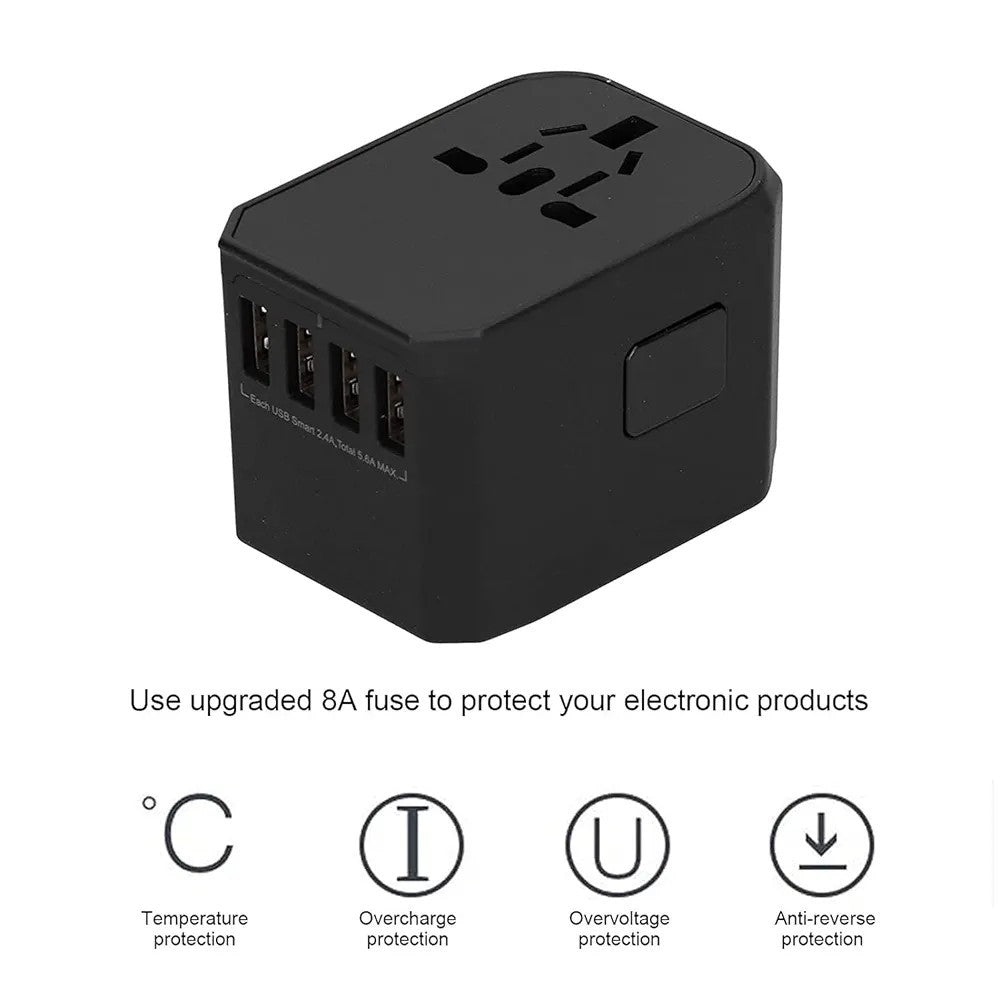 Worldwide Travel Plug Adapter with 5 USB Ports - Universal International Adapter