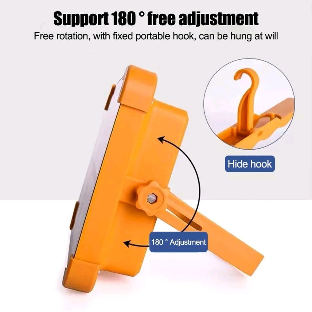 2000W Rechargeable LED Work Light Solar Cordless Portable Floodlight USB 4 Modes