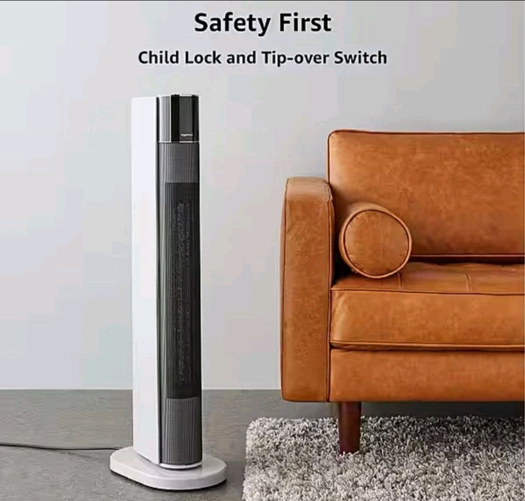 Tower Heater & Fan 2in1 - 2200W Eco, Oscillating, 2 Fan Speeds & 3 Heat Settings
