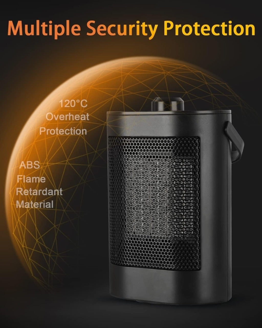 Electric Oscillating Portable Fan Heater with Overheating & Tip-Over Heater Home