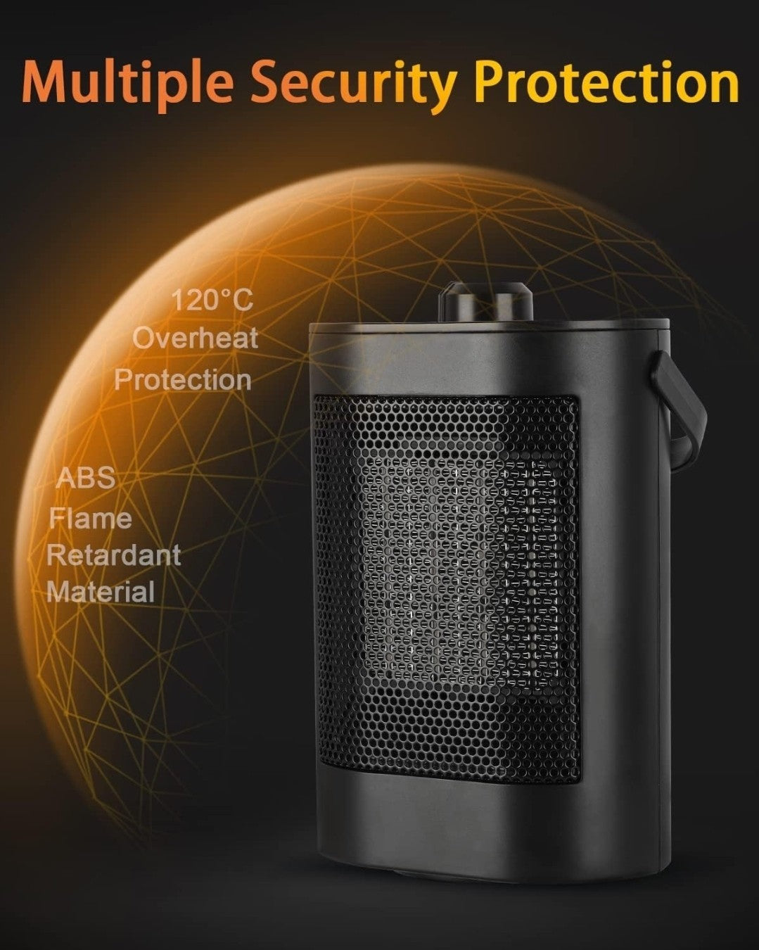 Electric Oscillating Portable Fan Heater with Overheating & Tip-Over Heater Home