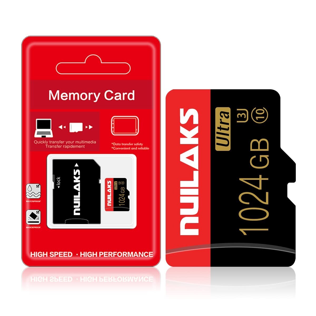 1Tb Micro SD Card Flash Memory Card TF Card Class 10, 1024 GB