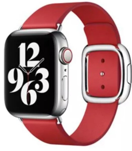 Genuine APPLE Watch Strap Red SCARLET Leather Modern Buckle 40mm 41mm 38mm 42mm 