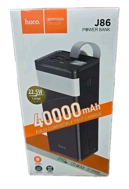 Hoco Super Fast Power Bank 40000mAh 4 Output, Micro / Type-C Input,Type-c Output