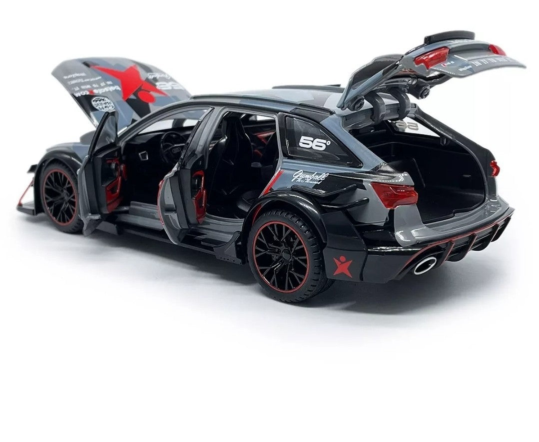 1:24 Audi RS6 Avant DTM Model Car Metal Diecast Toy Vehicle for Kids Boys Grey