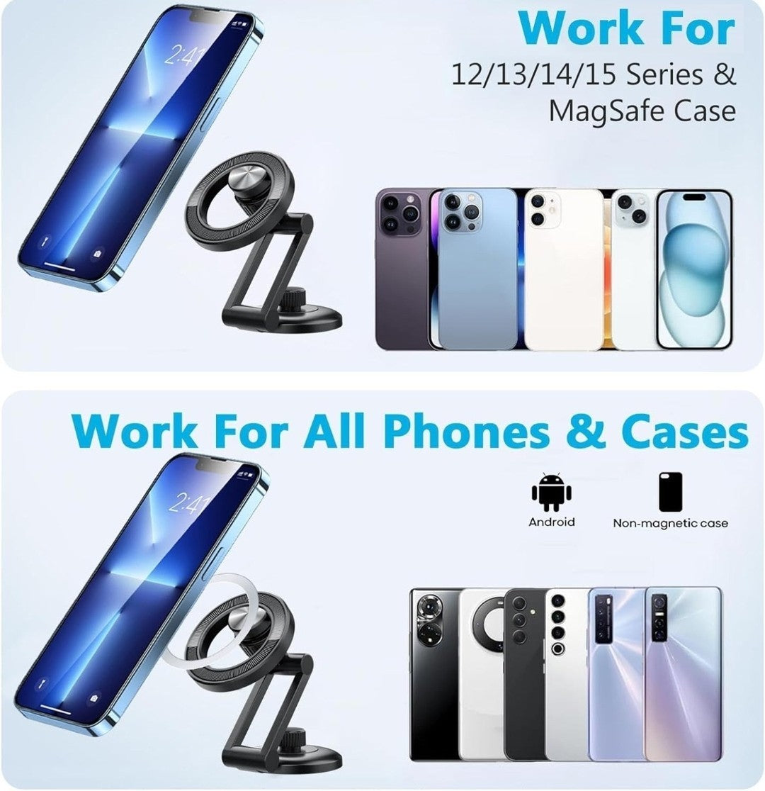 Magnetic Car Phone Holder | Air Vent & Suction Mount | Universal 360° Rotation