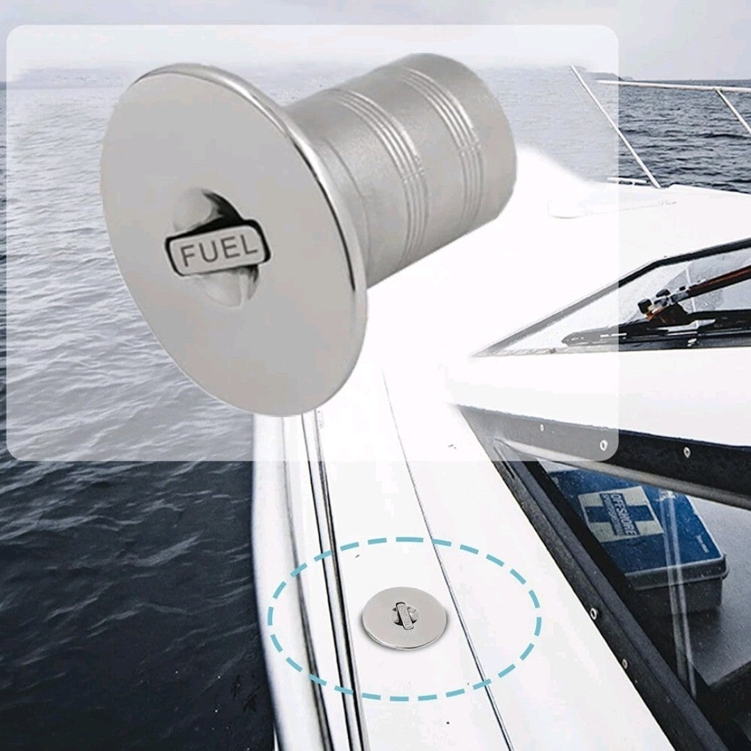 2" Boat Deck Fill Marine Filler with Keyless Lift Fuel Cap 316 Stainless Steel