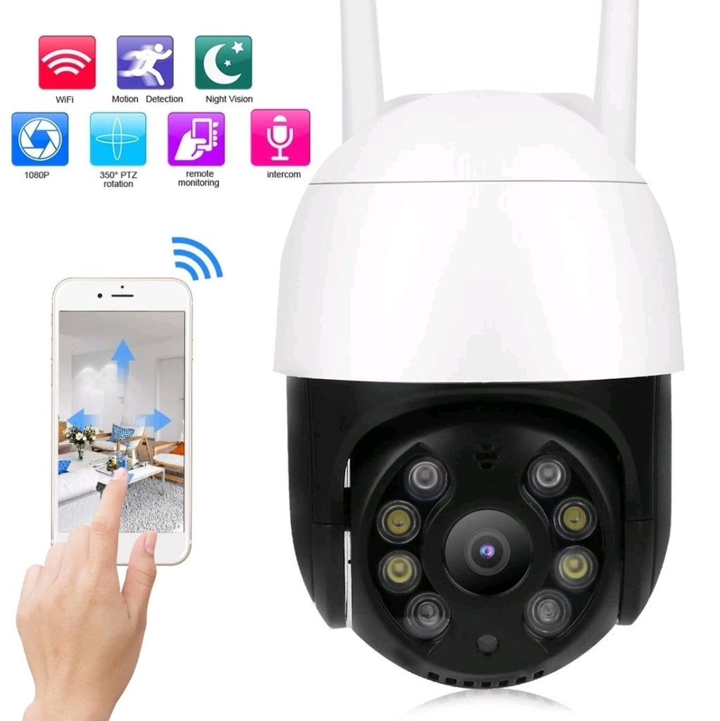 1080P WiFi PTZ Security Camera Outdoor Night Vision 2-W Audio Motion Detect CCTV