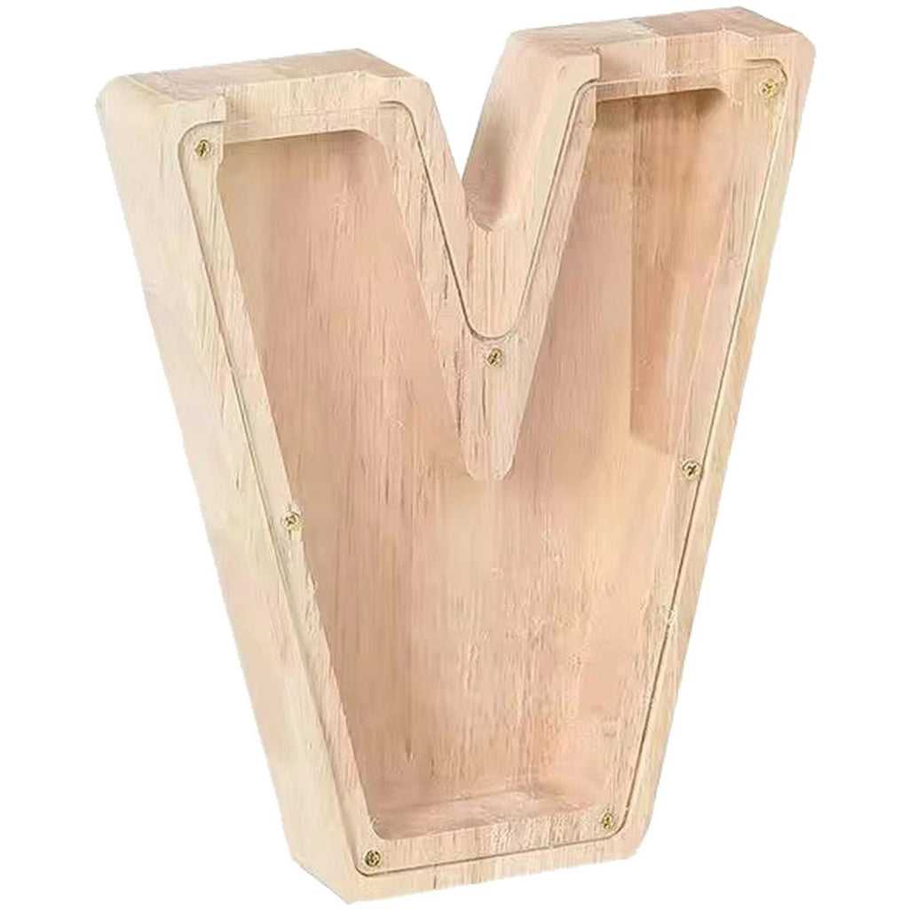 Wooden Letter Money Box A-Z - Standing Letters & Symbols Coin Saving Boxes