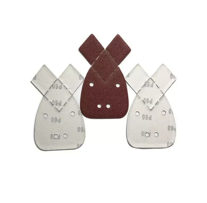 pack of x40 Grit Self Adhesive Discs Sandpaper Rabbit Ear Triangle Shaped 4-Hole