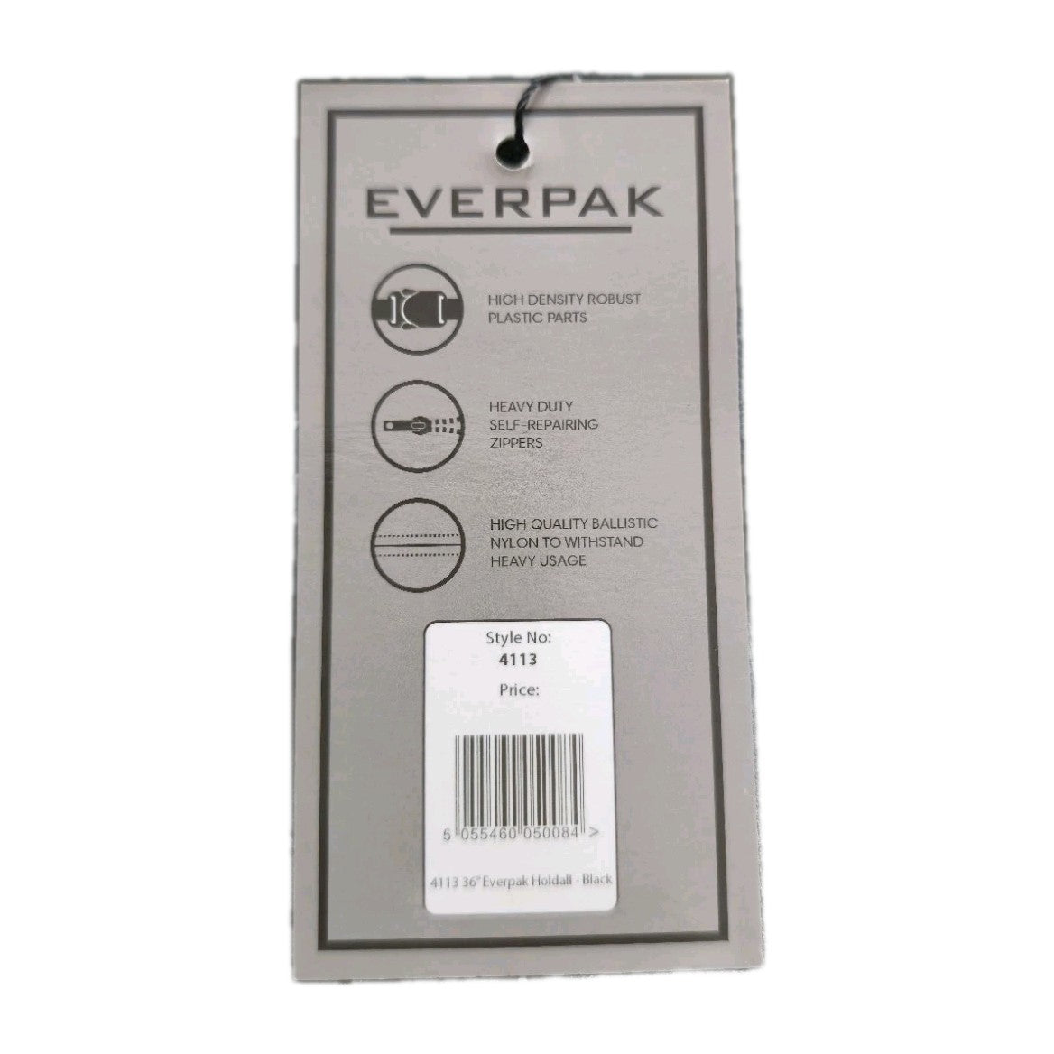 Everpak 36" Extra Large Black Holdall Travel Bag – Heavy Duty Ballistic Nylon,