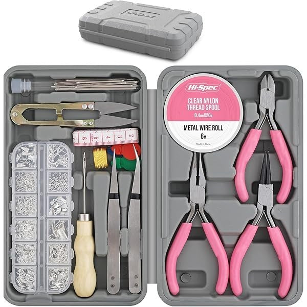 17Pc Jewellery Making Tool Kit for Bracelet, Necklace, Earring 600PC Finding Set