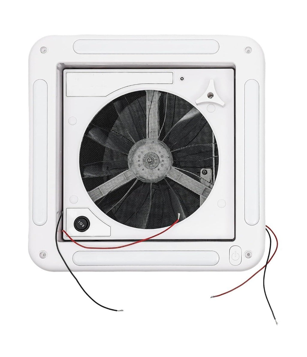 RV Roof Vent Fan 12V 360x360mm 10 Blades Dual Mode Air Inlet Outlet 4 LED Li HEN