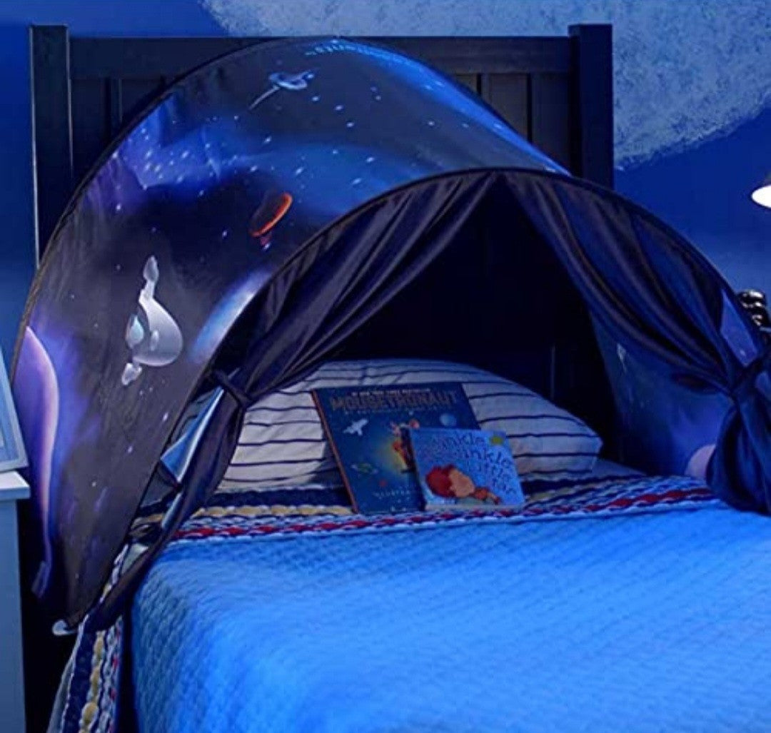 Dream Kids Bed Tent – Foldable Pop-Up Canopy | Cozy Sleep Dome SPACE ADVENTURE