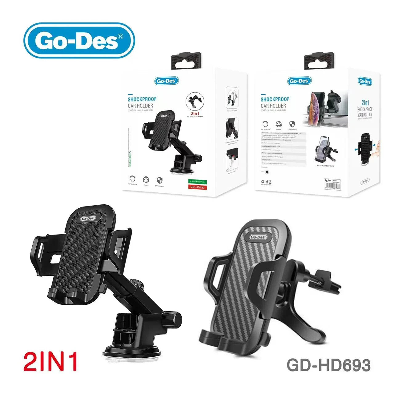 360°Car Phone Holder Universal Mount Mobile Windshield Dashboard/Air Vent desk