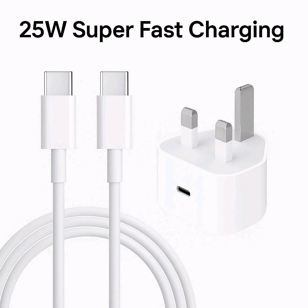 25W Super Fast Charger Adapter Plug & Cable For All Phones Models Samsung/Apple