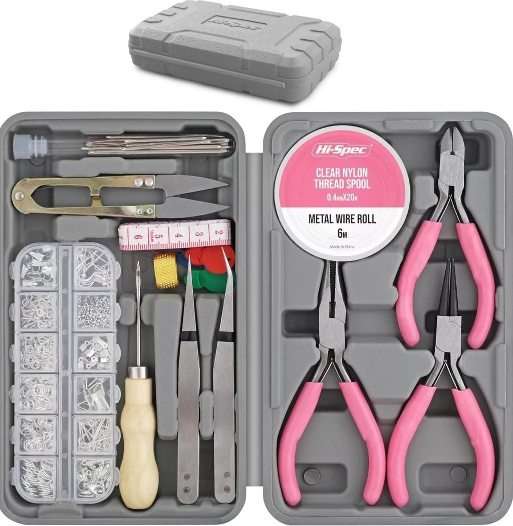 17Pc Jewellery Making Tool Kit for Bracelet, Necklace, Earring 600PC Finding Set