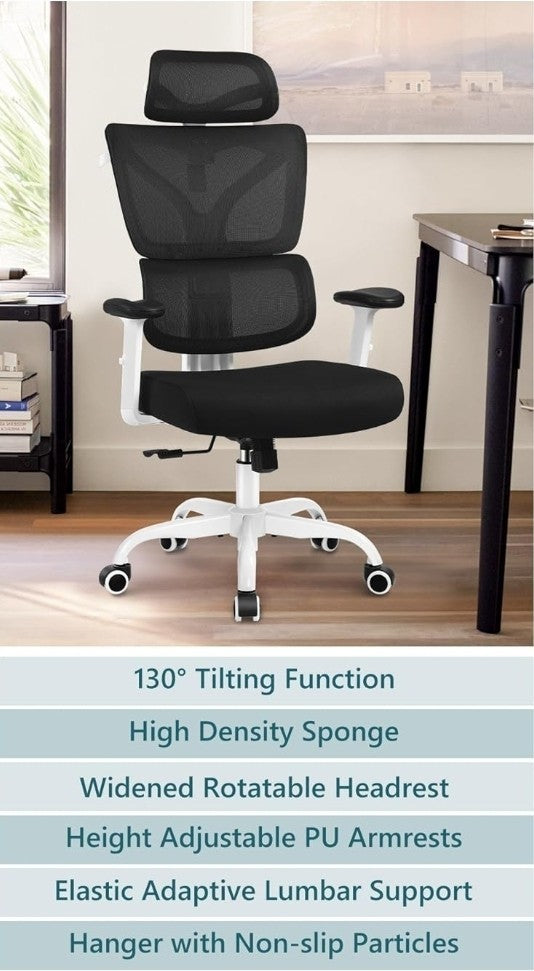 Ergonomic Office Chair-High Back Gaming Recliner with Lumbar Support Adjustable
