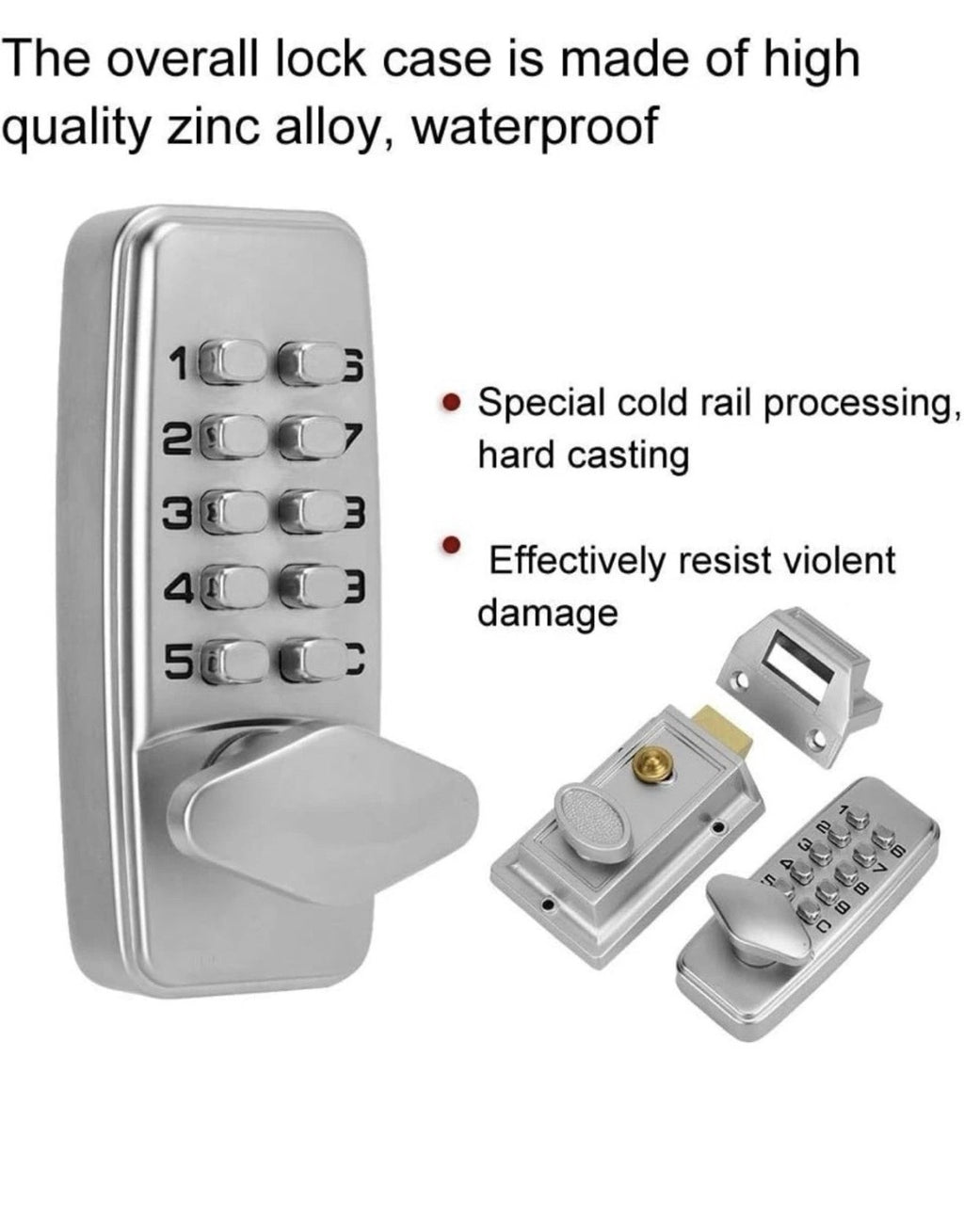 Digital Password Door Lock Mechanical Code Waterproof Electronic Locker