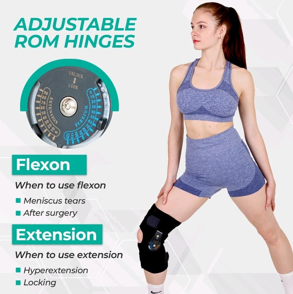 Hinged Locking Knee Support Brace For Arthritis Tendon Ligament Pain Relief
