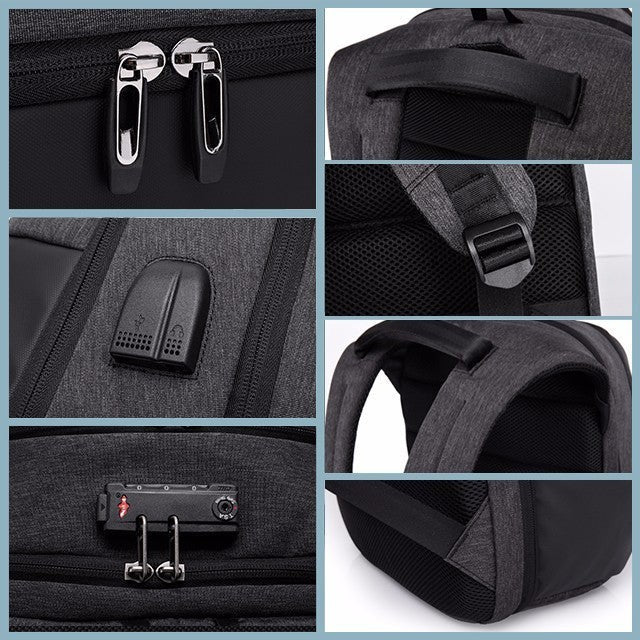 New Riseicon Liberty 1 Black  Anti theft USB charging waterproof laptop backpack