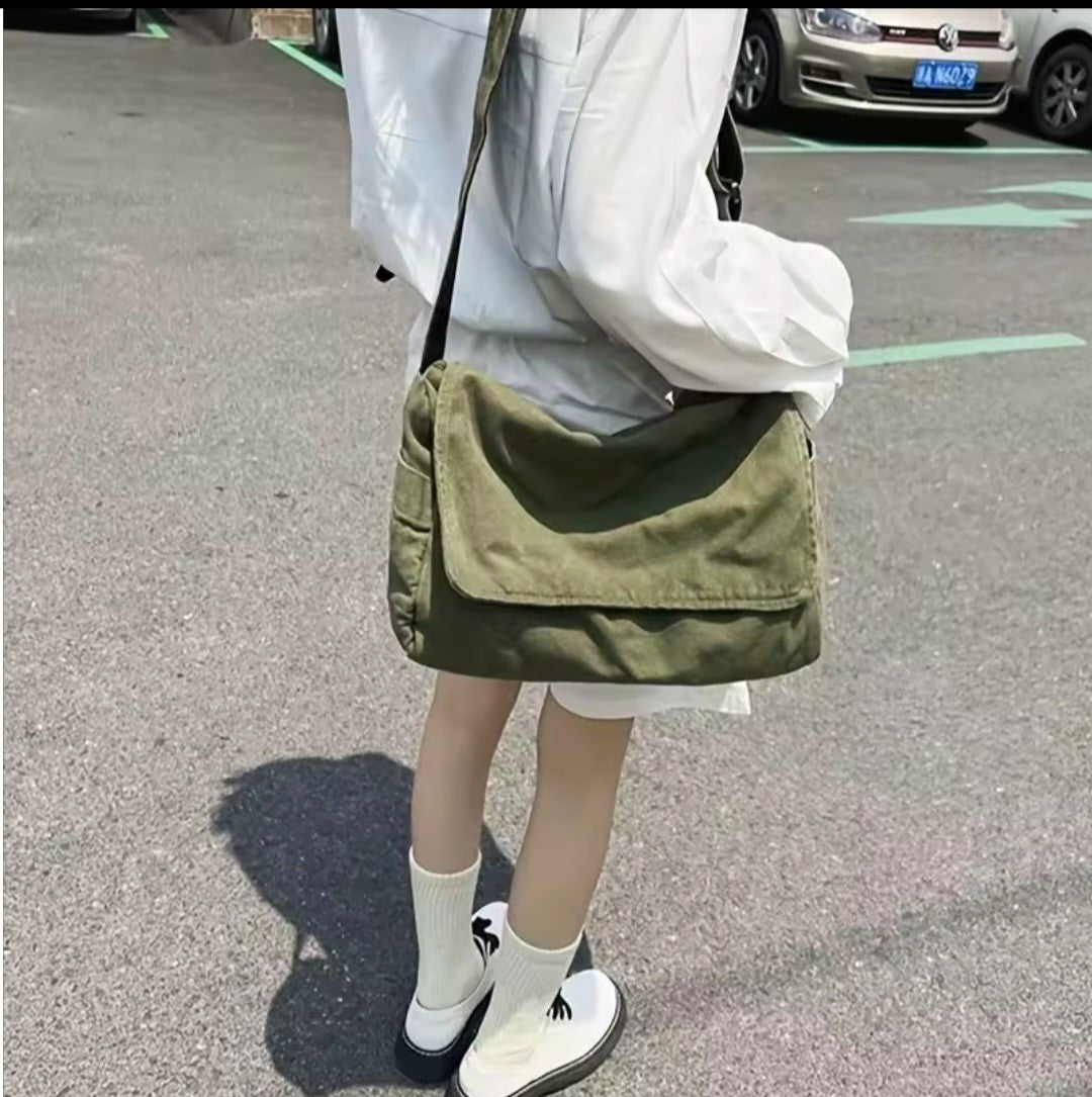 Women's Messenger Bag Vintage Handbag Canvas Teenager Shoulder Tote Bags Casual