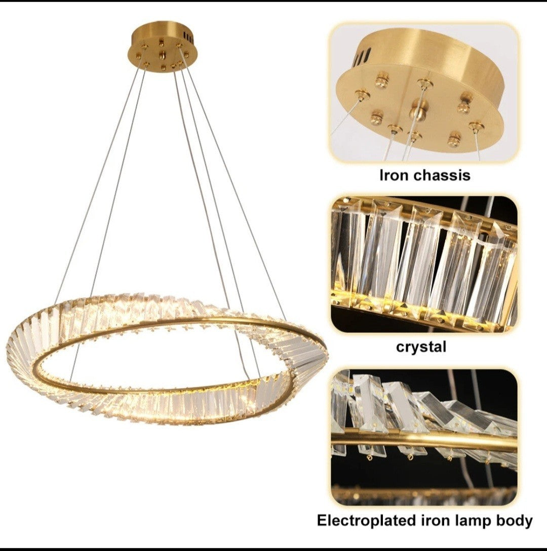 Crystal Chandelier LED Ceiling Light Pendant Light Living Room Changeable Lamp