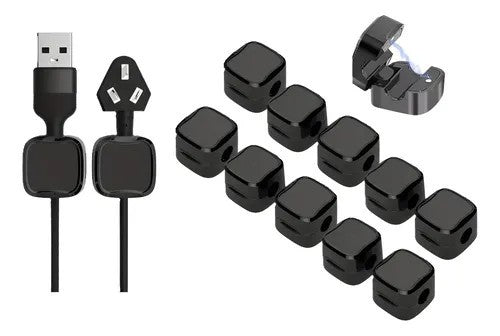 6Pcs Cable Holder Magnetic Cable Wire Clip Tidy Cord Lead Organizer USB Charger