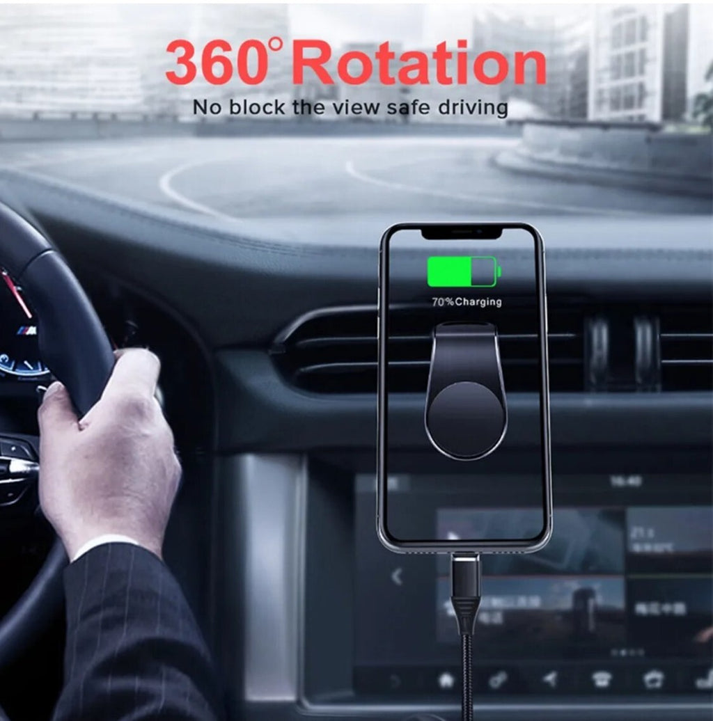 Car Air Vent Mobile Phone Mount Holder Stand Metal Magnetic, Strong Mini Size 