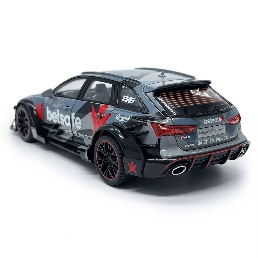 1:24 Audi RS6 Avant DTM Model Car Metal Diecast Toy Vehicle for Kids Boys Grey